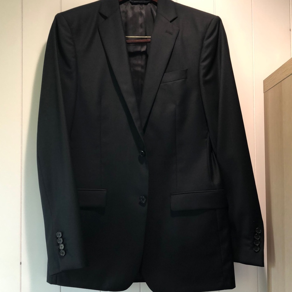 NWT Ralph Lauren slim fit 100 wool MENS black blazer lined suit coat 40R
